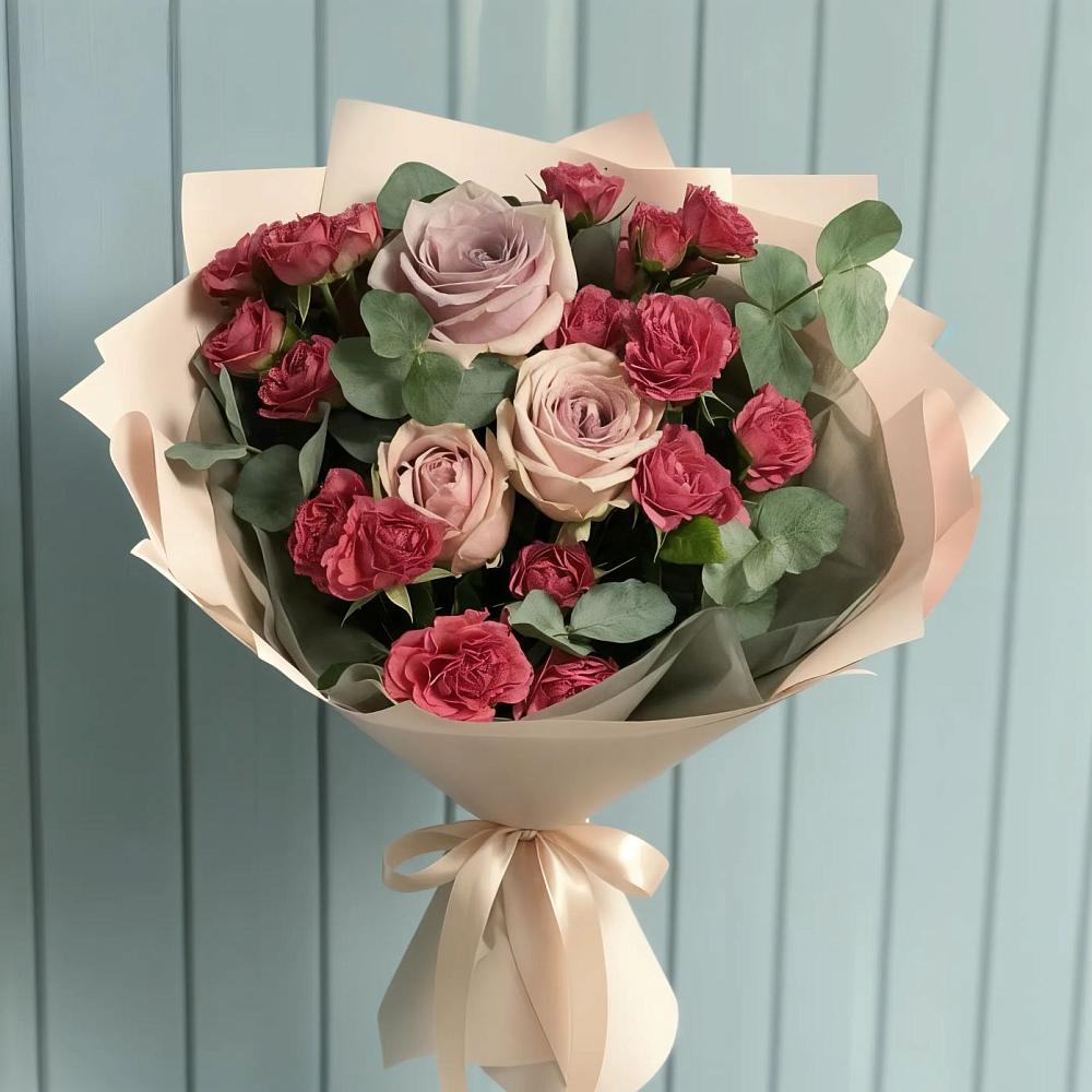 Букет цветов из: Гвоздики и Розы в Перевальном