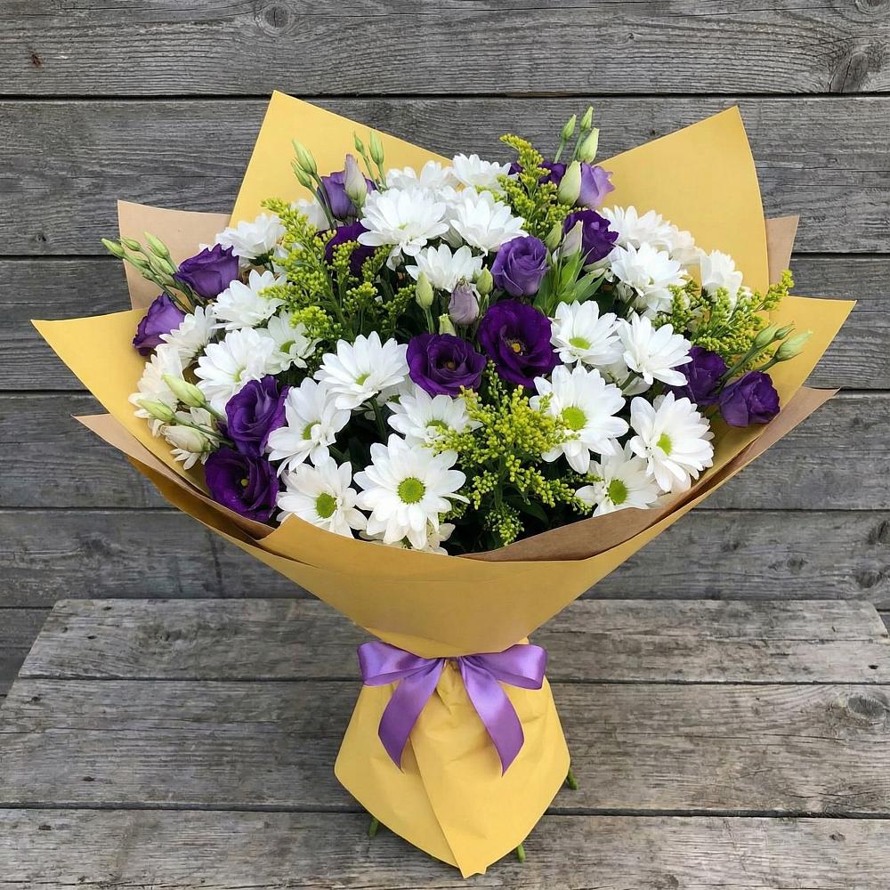 Букет цветов из: Ирисы, Хризантемы и Ромашки в Перевальном