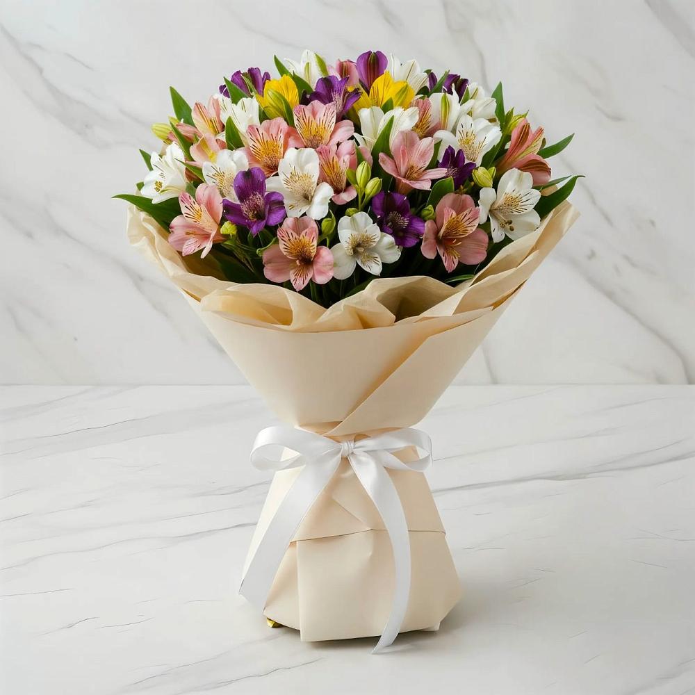 Букет цветов из: Альстромерии в Перевальном