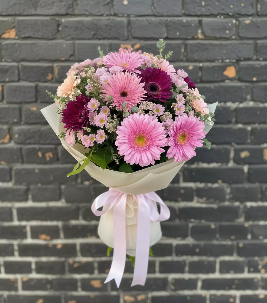 Букет цветов из: Герберы и Хризантемы в Перевальном