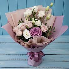 Букет цветов из:  Розы и Лизиантусы в Перевальном