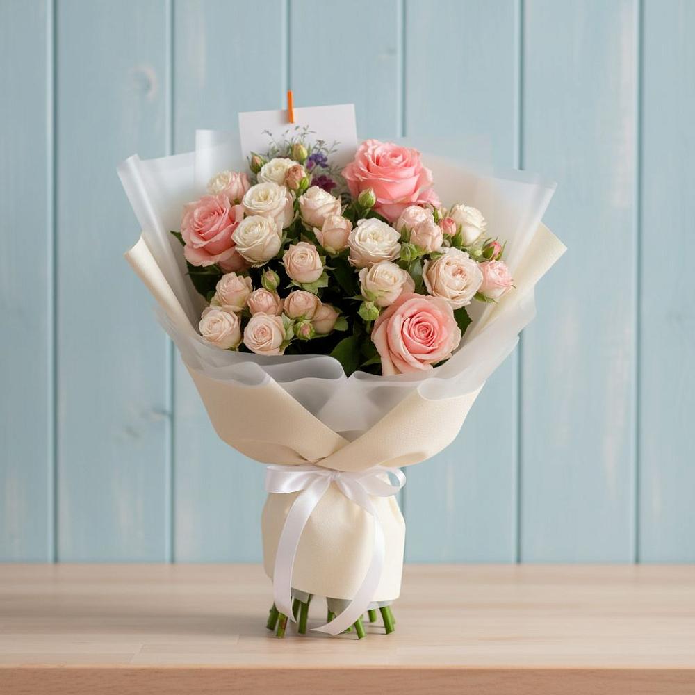 Букет цветов из: Розы в Перевальном