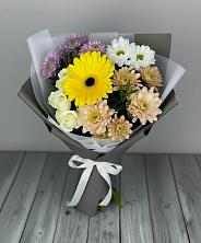 Букет цветов из:  Розы, Герберы и Хризантемы в Перевальном