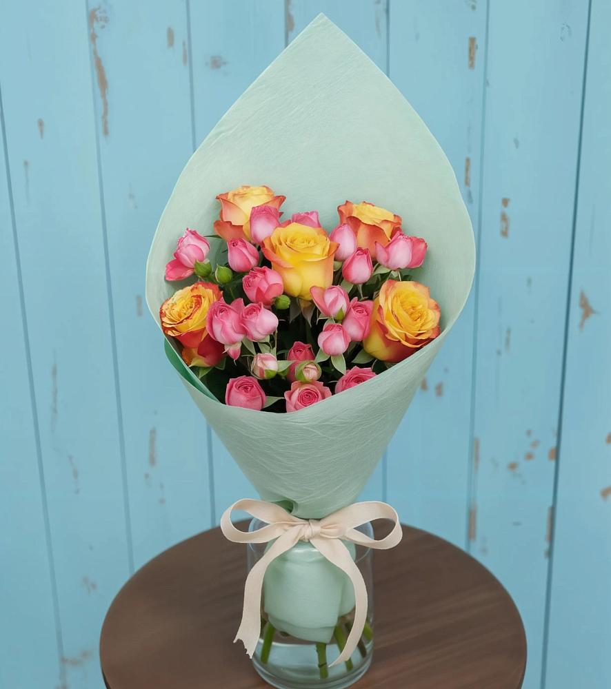 Букет цветов из: Розы в Перевальном