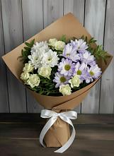 Букет цветов из:  Хризантемы и Розы в Перевальном