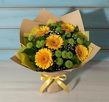 Букет цветов из:  Герберы и Хризантемы в Перевальном