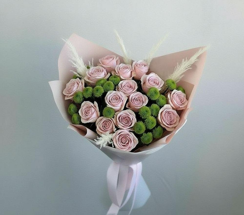 Букет цветов из: Розы и Хризантемы в Перевальном