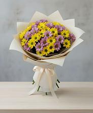 Букет цветов из:  Хризантемы #REPLACE_PRED# Перевальном