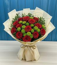 Букет цветов из:  Розы и Хризантемы в Перевальном