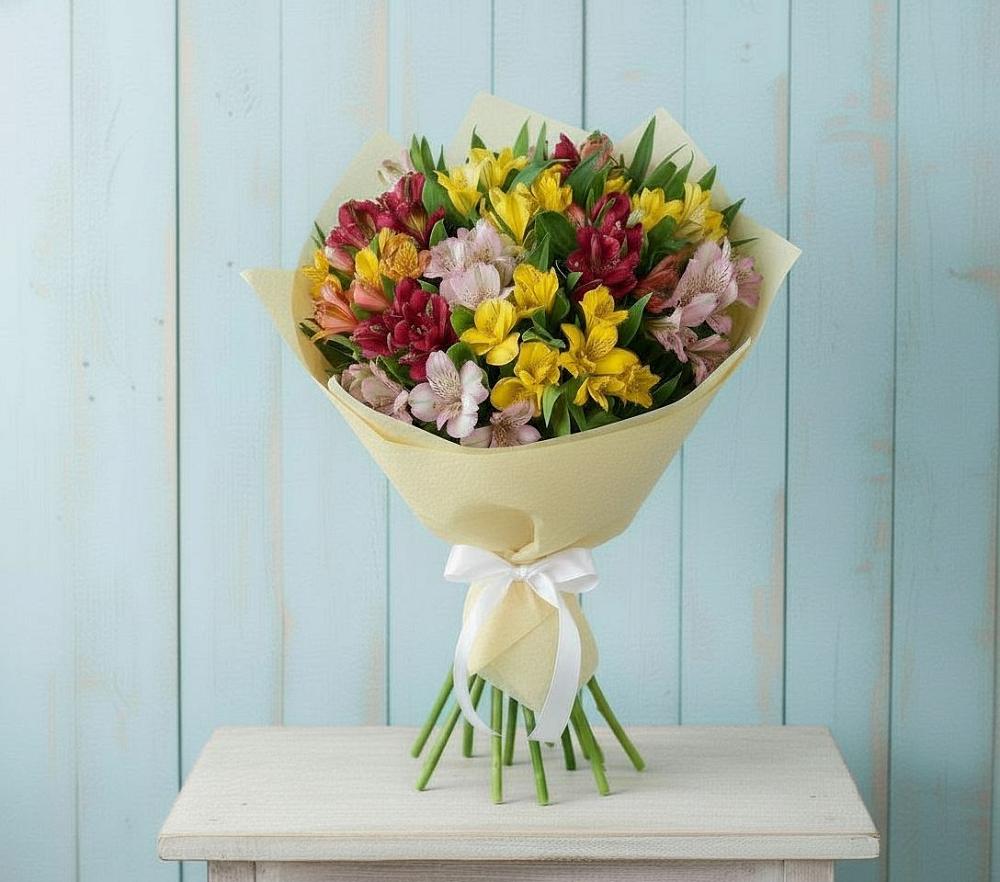 Букет цветов из: Альстромерии в Перевальном