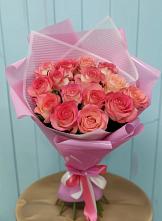 Букет 15 Розовых роз Равель в Перевальном