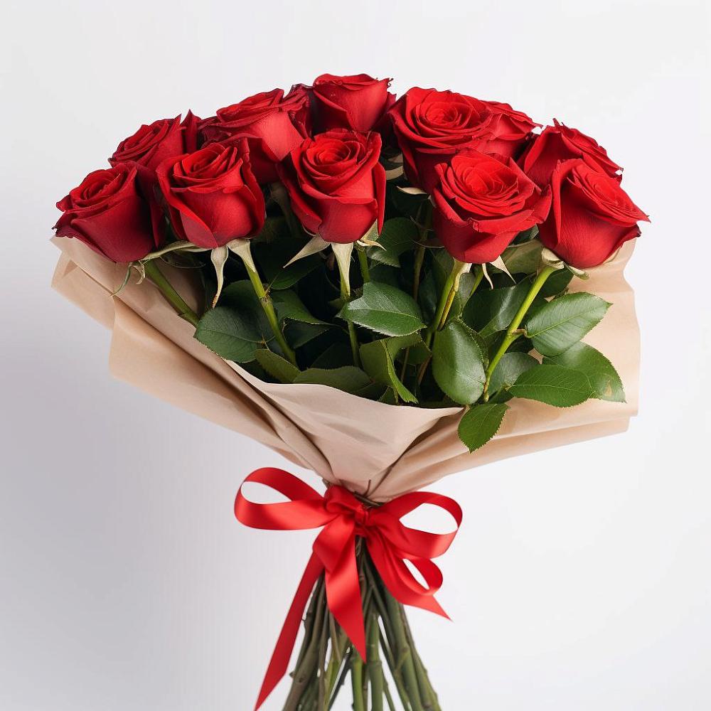 Букет 11 Красных роз Эдлесс Лав в Перевальном